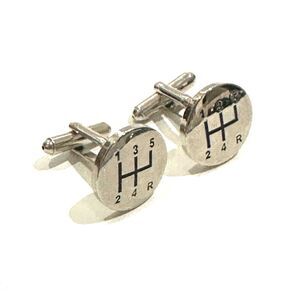5-Speed Gear Shift Cufflinks – Polished Silver-Tone